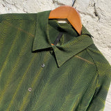 UNRAVEL PROJECT DECONSTRUCTED GREEN WAVY SHIRT