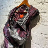 VIVIENNE WESTWOOD RED LABEL BURGUNDY/SILVER STRIPED STRUCTURED DRESS