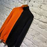 DIRK BIKKEMBERGS ORANGE/BLACK TURTLENECK KNIT