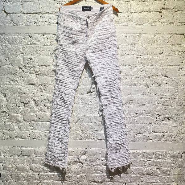 GUAPI RAW EDGE WHITE SKINNY JEANS
