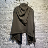 RICK OWENS DRKSHDW TAUPE HOODED CARDIGAN
