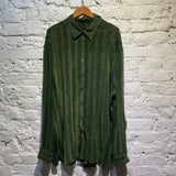 UNRAVEL PROJECT DECONSTRUCTED GREEN WAVY SHIRT