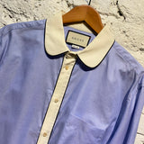 GUCCI BLUE/CREAM COLLAR CITY SHIRT