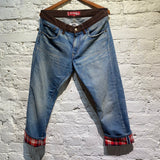 JUNYA WATANABE MAN X LEVIS EYE DENIM JEANS TARTAN TURN UPS