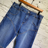 TELFAR BLUE JEANS WITH PANELLED SEAMS