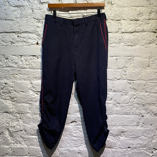 ZEGNA EZ CHALK STRIPE BREECHES RED STICHING