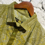 WOODIN GREEN YELLOW COTTON PRINT SHIRT
