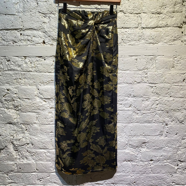 16ARLINGTON BLACK/GOLD BROCADE SKIRT
