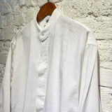 KENZO HOMME WHITE COTTON MANDARIN COLLAR SHIRT