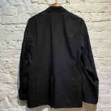 AMI BLACK WOOL GABARDINE BLAZER