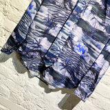 MARTINE ROSE X TOMMY HILFIGER BLUE/LAVENDER HAWAIIAN SHIRT WITH TIE