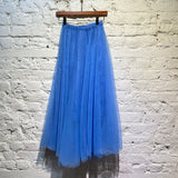 ROCHAS BLUE TULLE LONG SKIRT