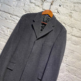 KENZO HOMME CHARCOAL GREY WOOL CASHMERE OVERCOAT