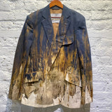 VIVIENNE WESTWOOD RAF JACKET PRINTED COTTON SATIN BRUSHSTROKES PRINT