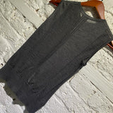 RICK OWENS GREY SLEEVELESS KNIT SWEATER