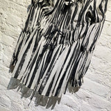 VIVIENNE WESTWOOD ANGLOMANIA BLACK/WHITE SILK FRONT TIE BLOUSE