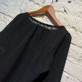 COMME DES GARCONS BLACK CREPE DE CHINE BOAT NECK TOP