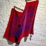 ALEXANDER MCQUEEN RED/BLUE LEOPARD BEACH TOWEL