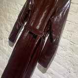 EMIN + PAUL BORDEAUX PU TRENCH COAT