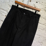 BEAMS BLACK FELTED WOOL TROUSERS