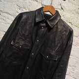 IRO BLACK LEATHER BUTTON UP SHIRT/OVERSHIRT