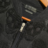ALEXANDER MCQUEEN BLACK SKULL WOOL ZIP UP