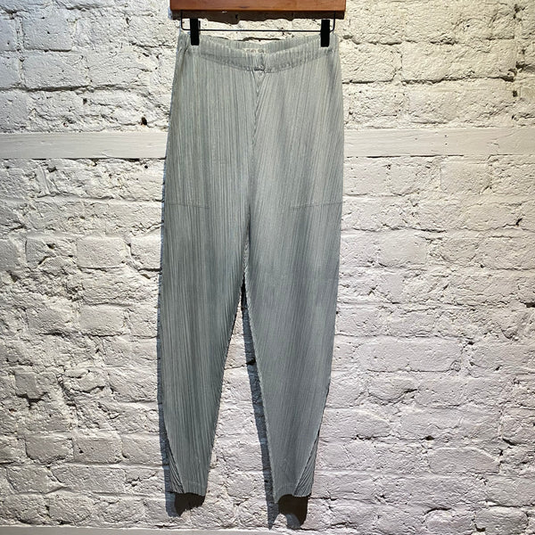 ISSEY MIYAKE PLEATS PLEASE PALE GREEN TROUSERS