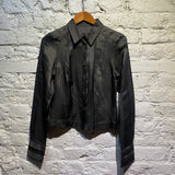 GUCCI TOM FORD ERA CHARCOAL STRIPE ACETATE/SILK SHIRT