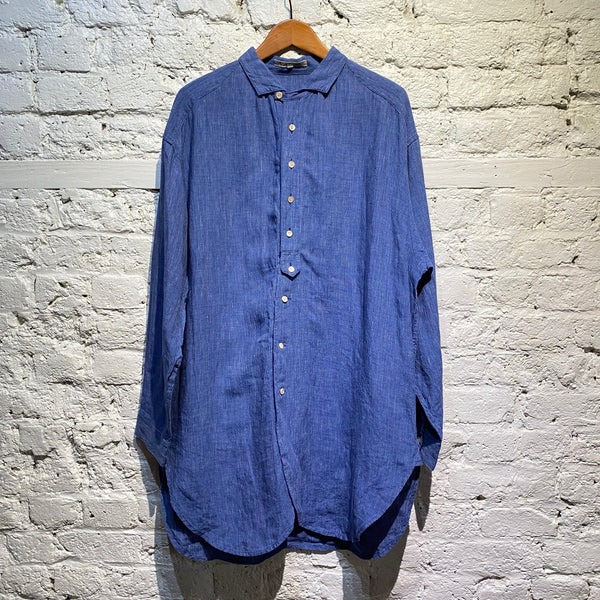 VLAS BLOMME STRIPED LINEN SHIRT DRESS