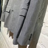 MARTINE ROSE BLACK/WHITE MINI HOUNDSTOOTH BLAZER