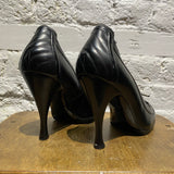 BALENCIAGA BLACK LACED COURT SHOES