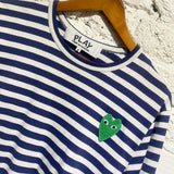 COMME DES GARÇONS PLAY NAVY/WHITE STRIPE L/S T-SHIRT