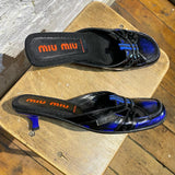 MIU MIU BLACK/BLUE MULES