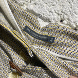 ALEXANDER MCQUEEN WOVEN GREY/YELLOW/BLACK BELTED PLEATED SKIRT 2006