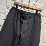 GUCCI GREY WOOL DRAWSTRING TROUSERS