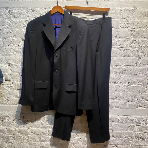 KENZO HOMME BLACK WOOL 3 BUTTON SUIT