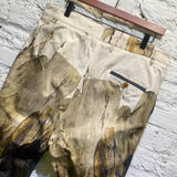 VIVIENNE WESTWOOD CROPPED CRUISE TROUSERS PRINTED COTTON SATIN BRUSHSTROKES PRINT