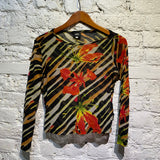 VERSACE JEANS COUTURE MESH PRINT TOP