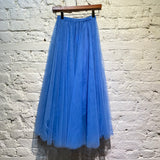ROCHAS BLUE TULLE LONG SKIRT