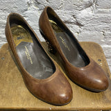DRIES VAN NOTEN BROWN LEATHER COURT SHOES