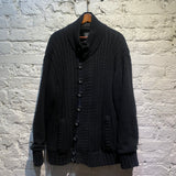 KATHERINE HAMNETT BLACK KNIT FAUX FUR LINED JACKET