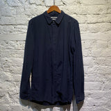 ROBERT GELLER NAVY COTTON/LINEN SHIRT