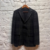 BOTTEGA VENETA DARK CHECKED WOOL JACKET