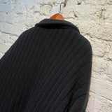 KATHERINE HAMNETT BLACK KNIT FAUX FUR LINED JACKET
