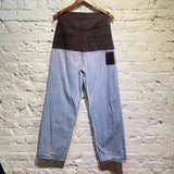 RAF SIMONS DUAL CONSTRUCTION TWO TONE JEANS