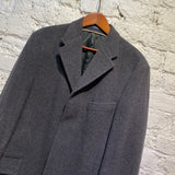 KENZO HOMME CHARCOAL WOOL CASHMERE COAT