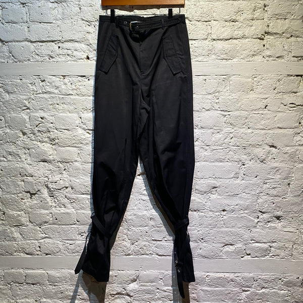 DION LEE BLACK BELTED TROUSERS