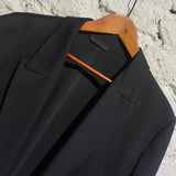 GIVENCHY BLACK UNLINED RAW EDGE FROCK COAT