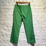 DRIES VAN NOTEN GREEN LINEN MIX TROUSERS