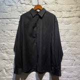 PRADA CHARCOAL FLEECE WOOL VELCRO SHIRT